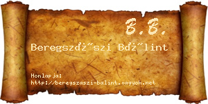 Beregszászi Bálint névjegykártya